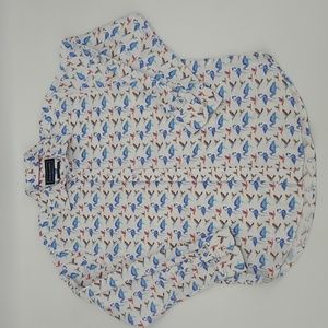 David Smith Australia Flamingo/Hummingbird Long Sleeve Button Down Men's Size L